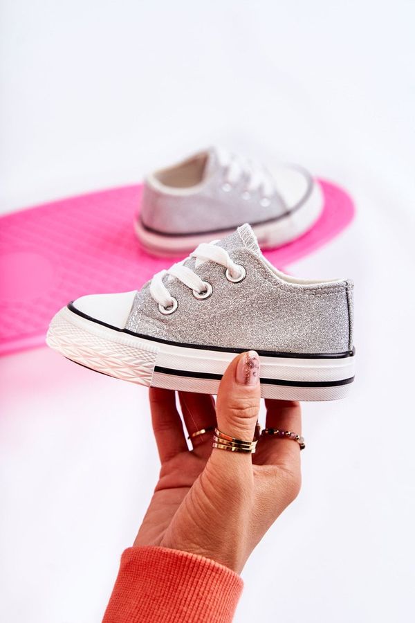 FR1 FR1 Children's Sneakers Tied Rose Silver Wella