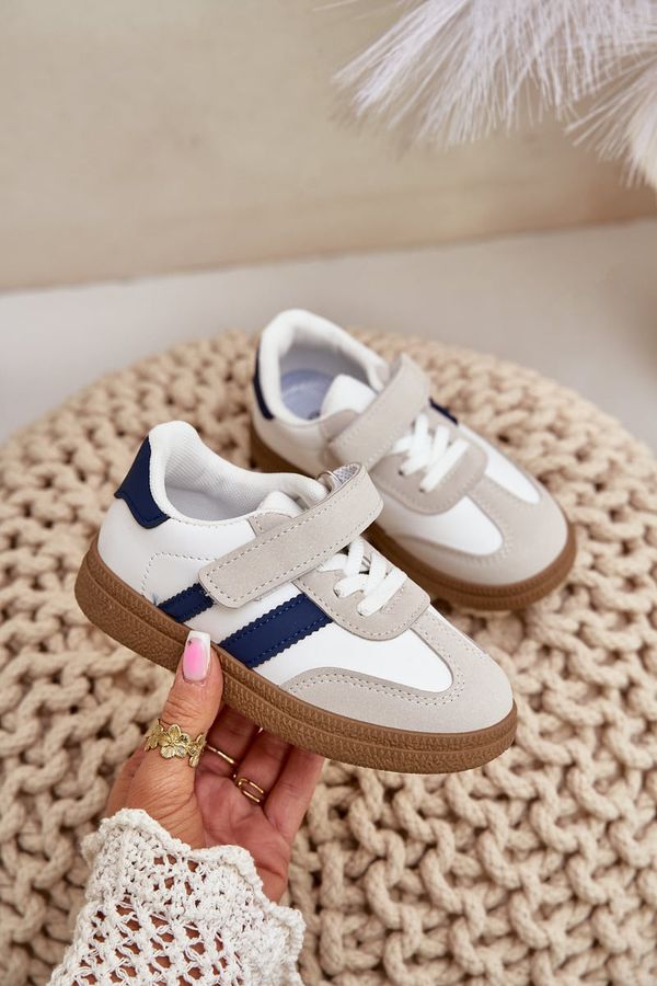 FR1 FR1 Children's Velcro Sneakers White-Blue Tromella