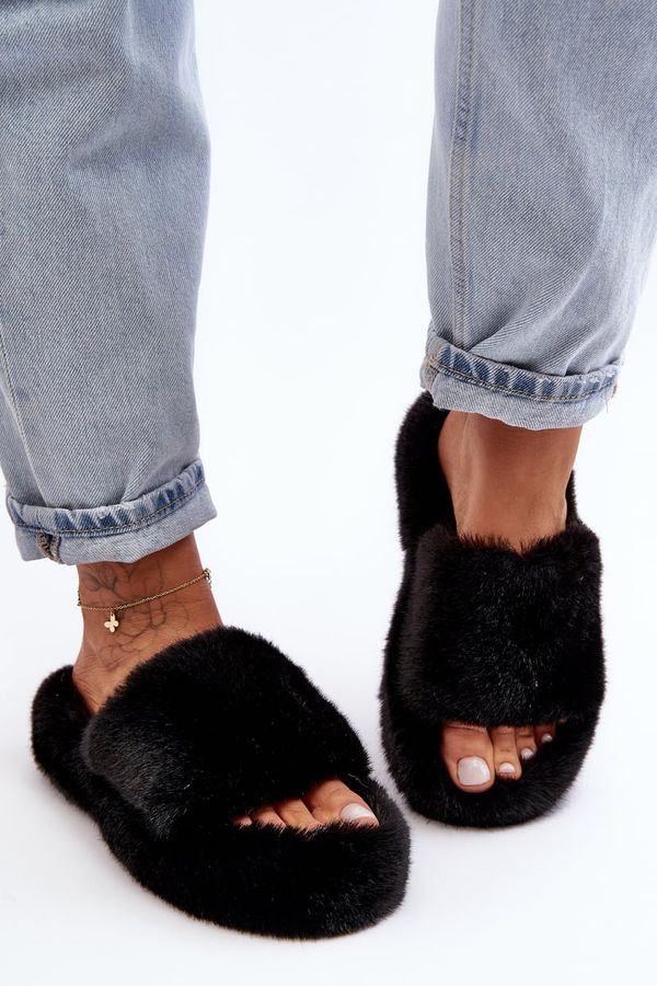 FS1 FS1 Women's Furry Slippers Black Biella