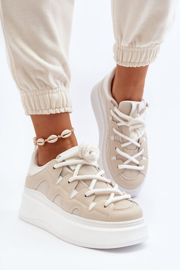 FS1 FS1 Women's sneakers with chunky lacing beige Vinali