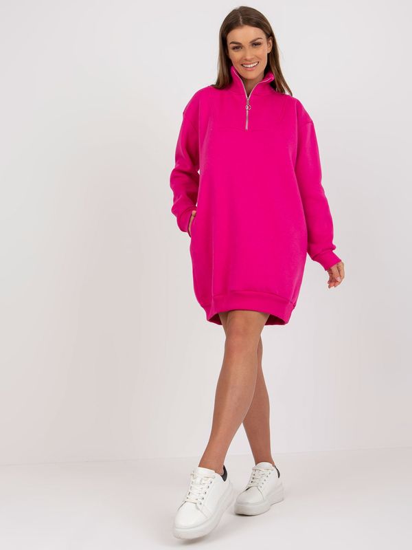 Fashionhunters Fuchsia Basic Tracksuit Minidress