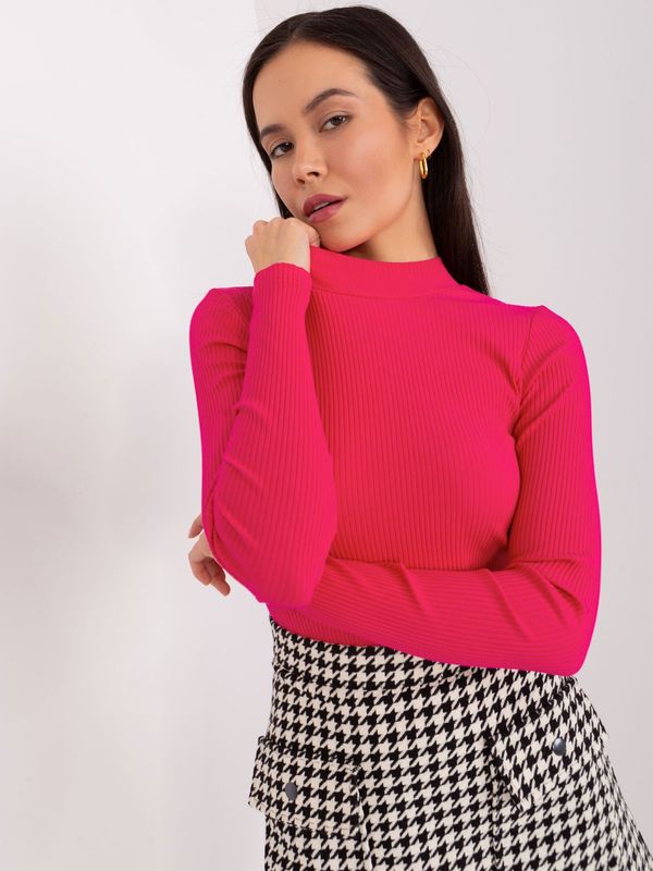 Fashionhunters Fuchsia basic turtleneck blouse BASIC FEEL GOOD