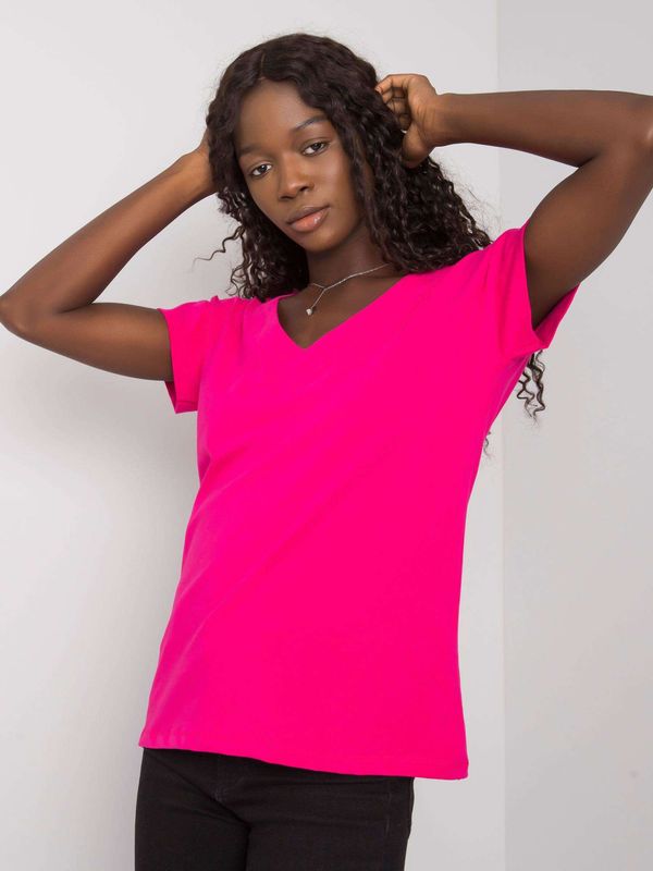 Fashionhunters Fuchsia blouse with back neckline