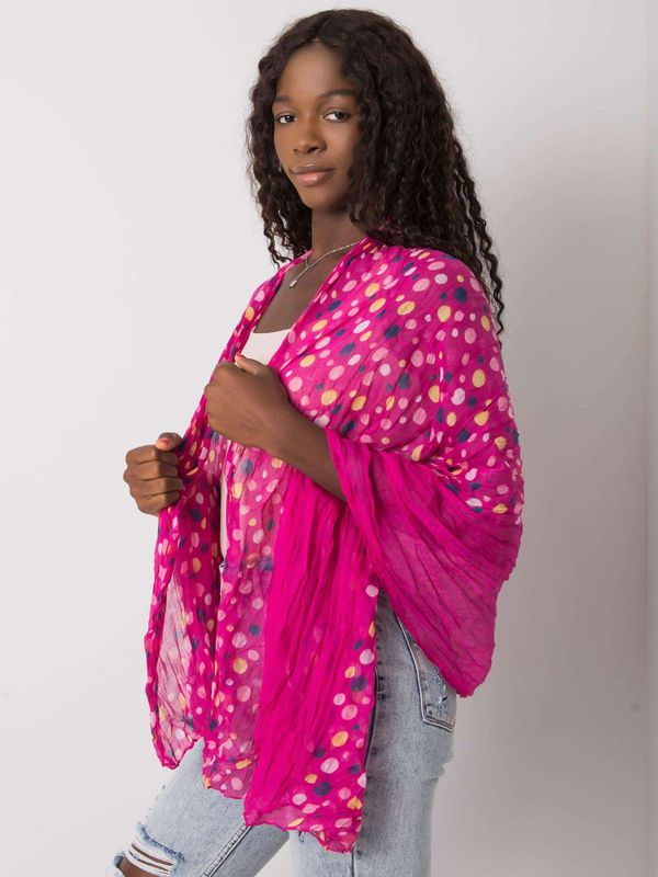 Fashionhunters Fuchsia scarf with colored polka dots