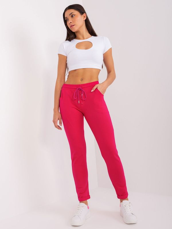 Fashionhunters Fuchsia sweatpants with pockets