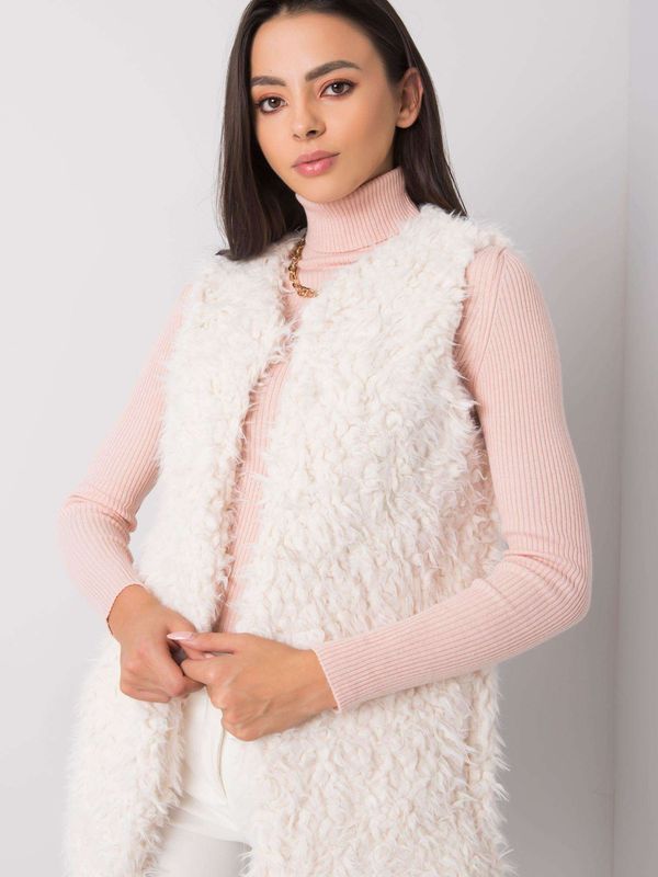 Fashionhunters Fur vest Ecru