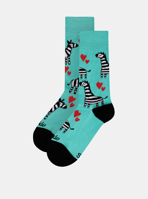 Fusakle Fusakle Zebra Green Patterned Socks
