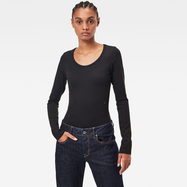 G Star G-STAR Bodysuit - Rib body r slim r wmn l\s black