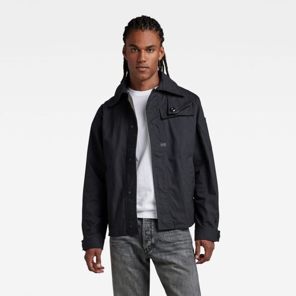 G Star G-STAR Jacket - High Collar Overshirt Black