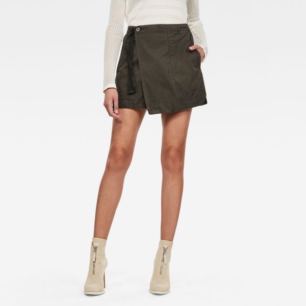 G Star G-STAR Skirt - Utility wrap mini skirt dark olive