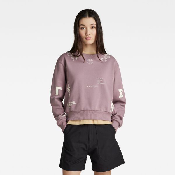 G Star G-STAR Sweatshirt - Multi gr cropped loose sw wmn purple