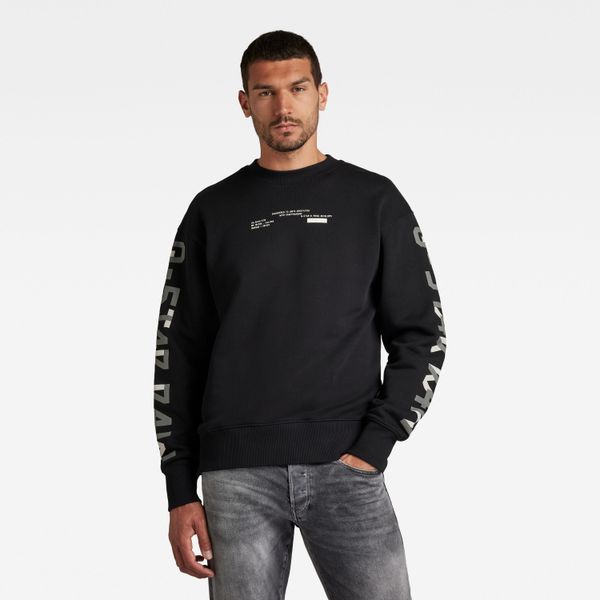 G Star G-STAR Sweatshirt - Sleeve graphics loose r sw black