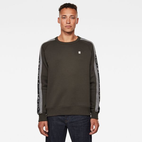 G Star G-STAR Sweatshirt - Sport Heather Stripe r sw l\s dark green