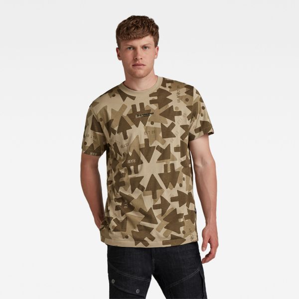 G Star G-STAR T-shirt - Arrow camo loose r t beige