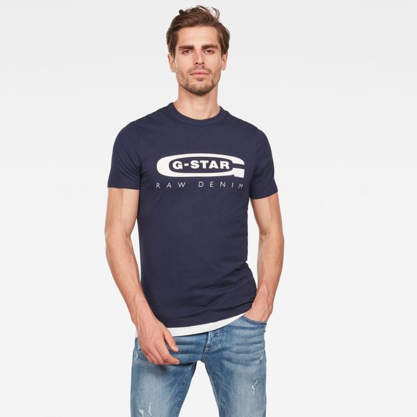 G Star G-STAR T-shirt - Graphic 4 slim r t s\s dark blue