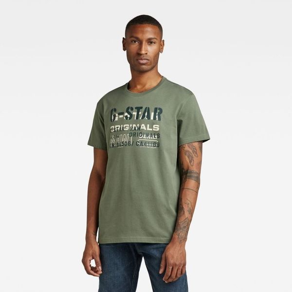 G Star G-STAR T-shirt - Stencil originals r t green