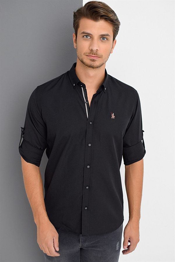 dewberry G674 DEWBERRY MEN'S SHIRT-BLACK