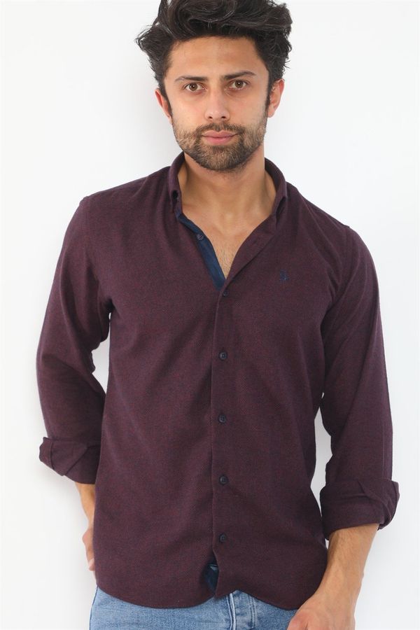 dewberry G710 DEWBERRY MEN'S SHIRT-BURGUNDY