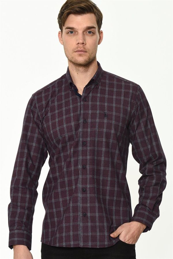 dewberry G711 DEWBERRY MEN'S SHIRT-BURGUNDY