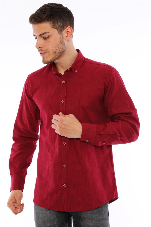 dewberry G721 DEWBERRY MEN'S SHIRT-BURGUNDY