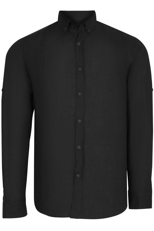 dewberry G721 DEWBERRY MENS SHIRT-PLAIN BLACK