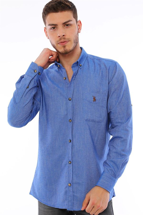 dewberry G723 DEWBERRY MEN'S SHIRT-BLUE