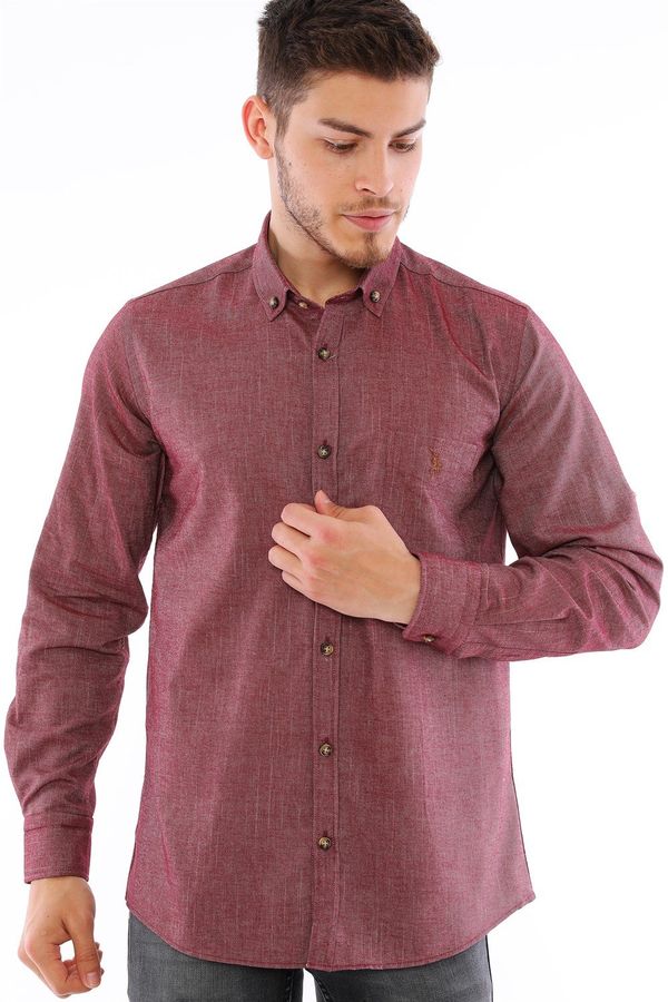 dewberry G723 DEWBERRY MEN'S SHIRT-BURGUNDY