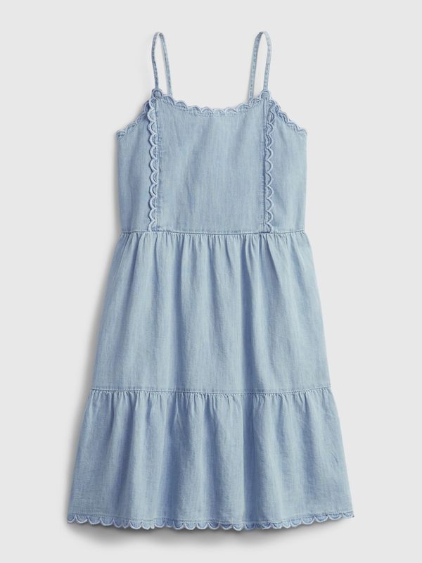 GAP GAP Children's Dress Scalloped Tiered Denim Dress - Girls