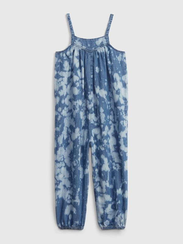 GAP GAP Children's Tie-Dye Denim Jumpsuit with Washwell - Girls