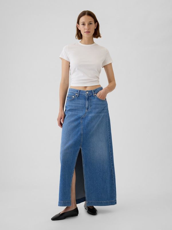 GAP GAP Denim maxi skirt UltraSoft - Women's