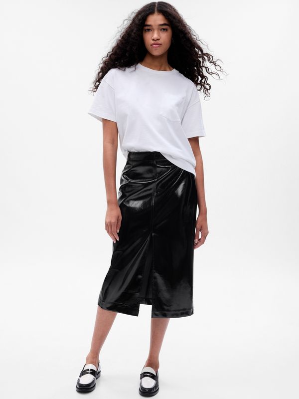 GAP GAP Faux Leather Midi Skirt - Women