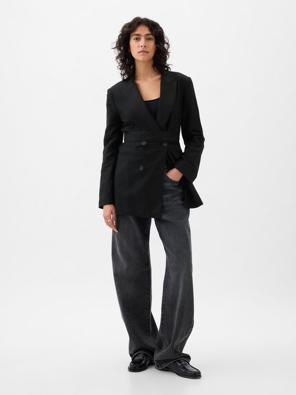 GAP GAP Linen Blazer with Belt - Women