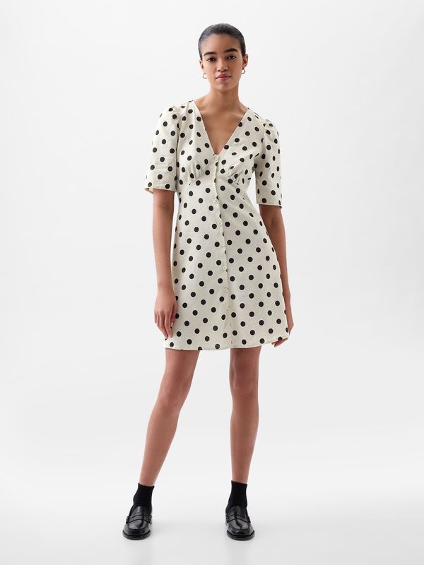 GAP GAP Linen polka dot mini dress - Women's