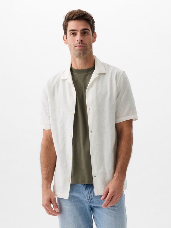 GAP GAP Linen Shirt with Short Sleeves - Men's