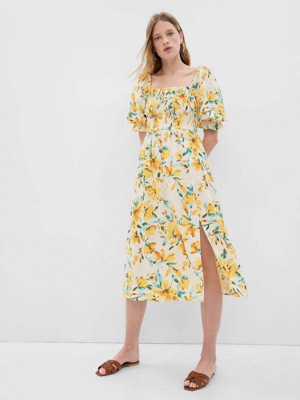 GAP GAP Patterned Dress with Linen - Women