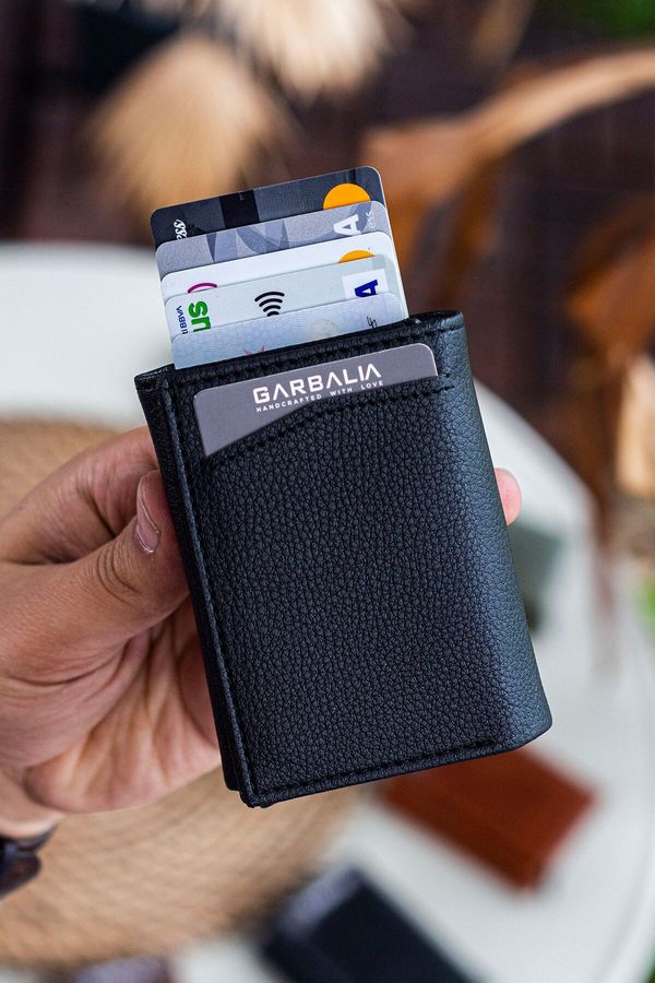 Garbalia Garbalia Donetsk Automatic Mechanism, Plenty of Card Holders, Banknote and Money Compartment, Black Wallet, Card Holder