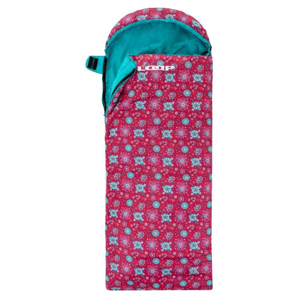 LOAP Girls' blanket sleeping bag LOAP FIEMME FLOWERS Pink/Blue
