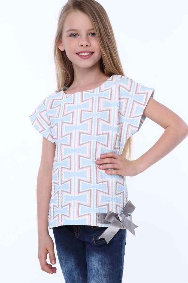FASARDI Girl's blouse with patterns and bow