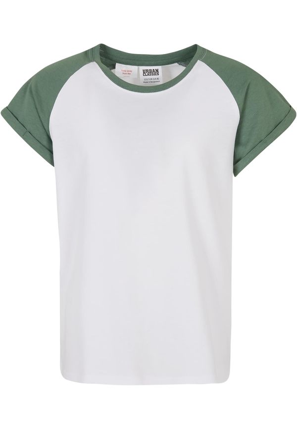 Urban Classics Kids Girls' contrasting raglan t-shirt white/sage