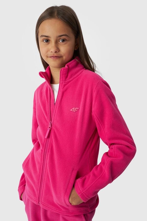 4F Girls Fleece With Collar Slim Fuchsia 4F