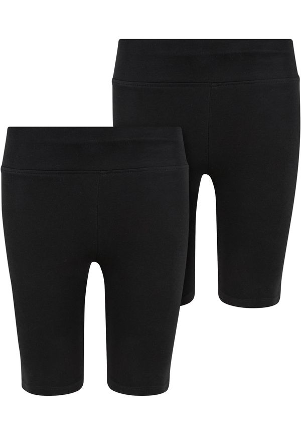 Urban Classics Girls' High Waist Cycling Shorts 2-Pack Black+Black