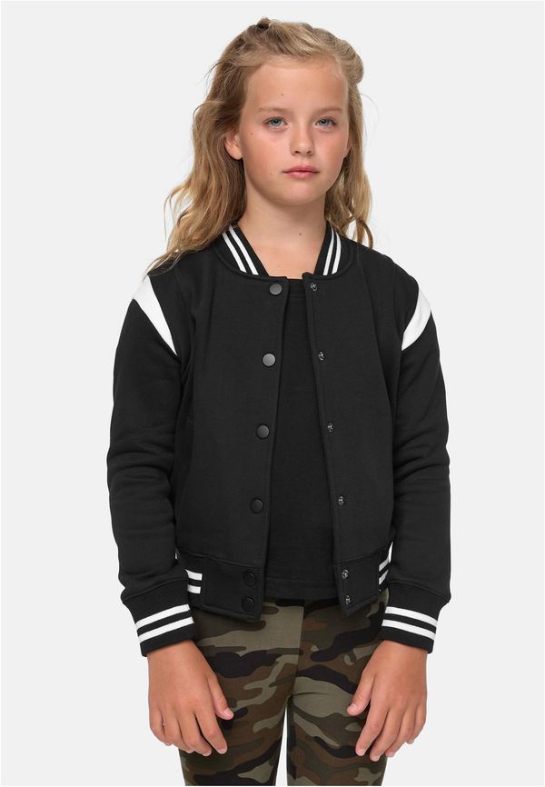 Urban Classics Kids Girls' Inset College Sweat Jacket Black/White