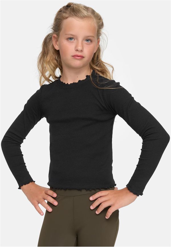 Urban Classics Kids Girls' Long Sleeve Short Rib Black
