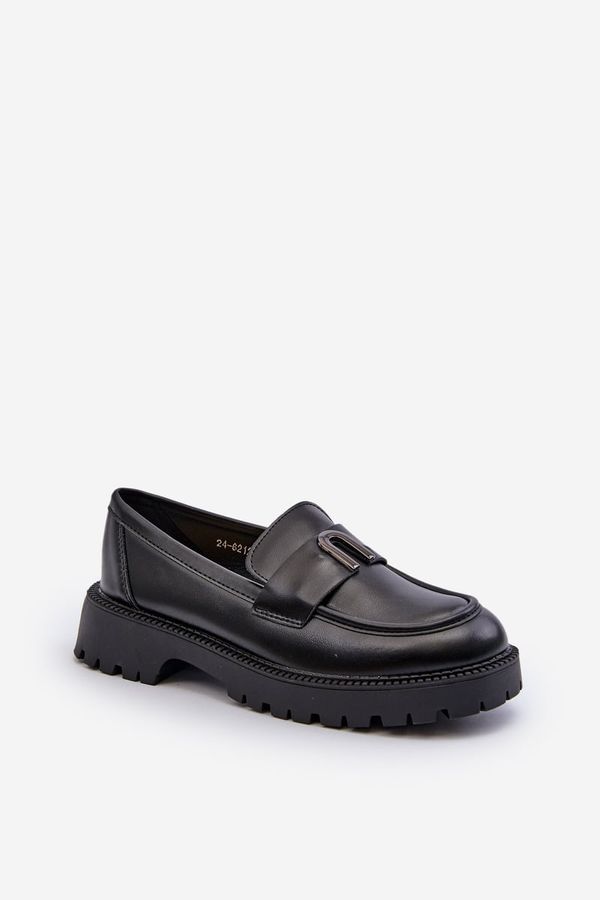 Kesi Girls' shoes, moccasins with embellishments, black Elvilda