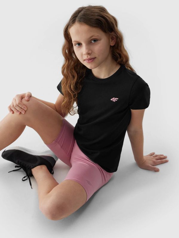 4F Girls' smooth T-shirt 4F - black