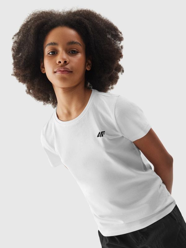 4F Girls' smooth T-shirt 4F - white