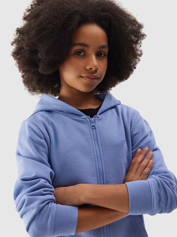 4F Girls' Sweatshirt with Hood 4F - Navy Blue