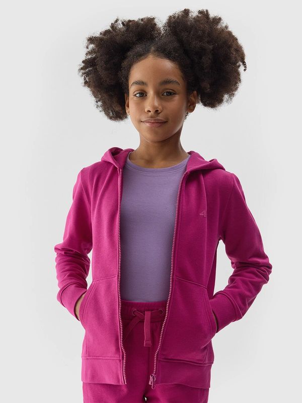 4F Girls' Sweatshirt with Hoodie 4F - Pink