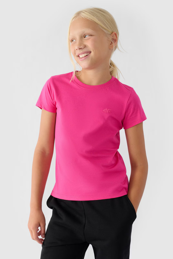 4F Girls T-shirt Smooth Cotton Fuchsia 4F 4FJWMM00TTS