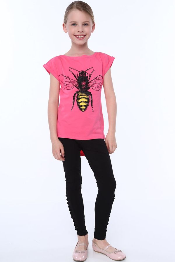 FASARDI Girl's T-shirt with amaranth bee